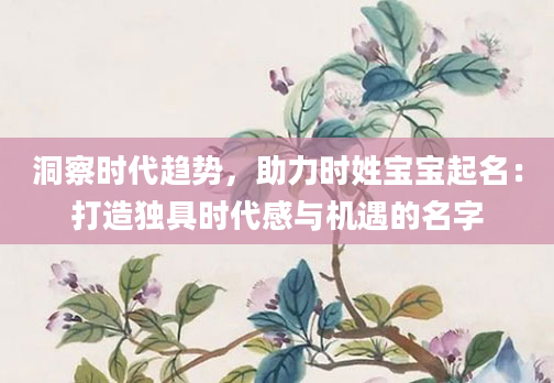 洞察时代趋势,助力时姓宝宝起名:打造独具时代感与机遇的名字