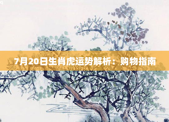 7月20日生肖虎运势解析:购物指南
