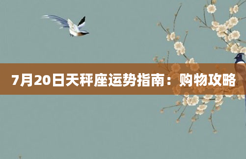 7月20日天秤座运势指南:购物攻略