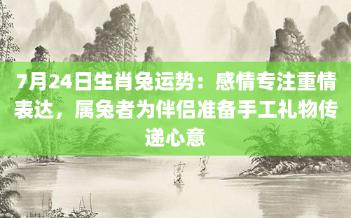 7月24日生肖兔运势:感情专注重情表达,属兔者为伴侣准备手工礼物传递心意