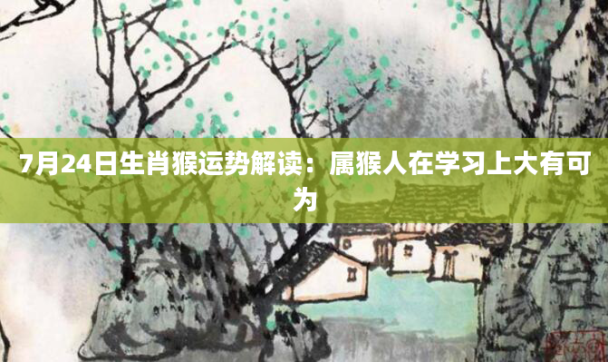 7月24日生肖猴运势解读:属猴人在学习上大有可为